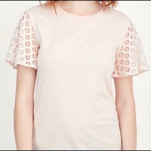 Stella and Dot Blush Eyelet Sleeve Tee